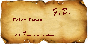 Fricz Dénes névjegykártya